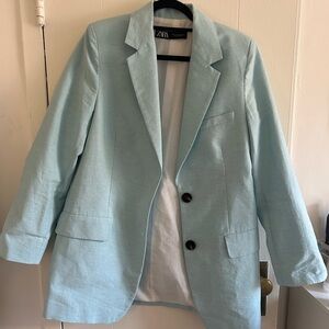 Oversized linen blazer